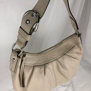 Coach Beige Leather Hobo Bag